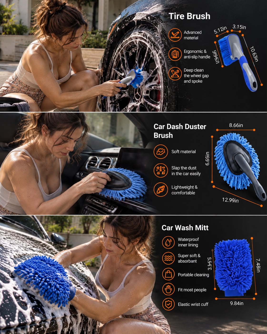 CLEVORA 26-Piece Car Detailing Brush Kit